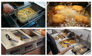 Fritadeira comercial de aquecimento rápido a óleo com indução automática de elevação 3 cesta fritadeira com temporizador para cozinhar de alta eficiência - Product Image 5