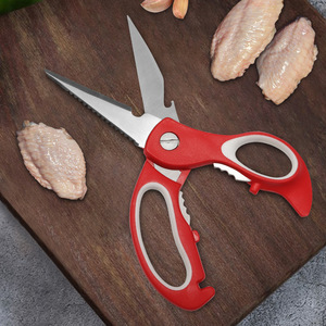 <b>Kitchen</b> <b>Scissors</b> Stainless Steel 7 In Red Straight Head Multi Functional For Home Use - Product Image 2