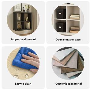 Estante de Almacenamiento de Madera de 4 Cubos de Nuevo Diseño, Organizador Multicolor de Pared o Independiente para Sala de Estar, Dormitorio u Oficina en Casa - Product Image 5