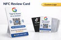 Support de Présentation pour Cartes PVC sans Contact, Cartes Cadeaux Google Play, avec Code QR et Puce NFC, Étanche et Personnalisable pour les Avis d'Entreprises