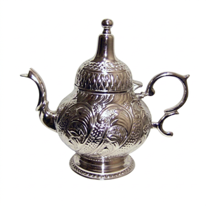 Handmade <b>Silver</b> Plated Moroccan Teapot Intricate Engraved Floral Design Decorative Arabic Eco-Friendly Durable Serving Home - Product Image 1