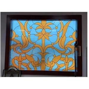 Vente d'usine, prix bas, inserts décoratifs en verre teinté pour porte d'entrée, pour hôtel et villa, design moderne - Product Image 1