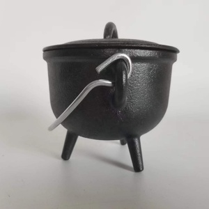 Nouveau Pot en fonte robuste Sant Paolo pour encens et bâtonnets de <span class=keywords><strong>Wicca</strong></span>, avec poignée et couvercle de 4,3 pouces - Product Image 2