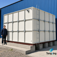 Réservoir de stockage d'eau pour sprinklers anti-incendie en PRV, GRP, SMC, en fibre de verre, sectionnel carré, assemblé