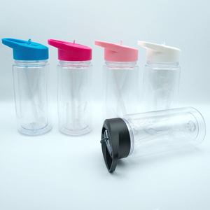 Bicchiere In Pronta Consegna da 10oz in Acrilico Pre-Forato a Doppia Parete per Bambini con Foro e Tappo, Tazza a Sfera di Neve in Plastica - Product Image 2
