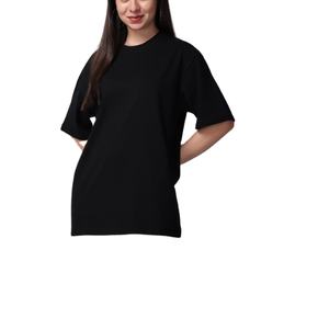 T-shirt personnalisé pour femme grande taille en coton épais, coupe courte, coupe oversize, motif uni, impression numérique 3D, broderie décontractée, logo - Product Image 5