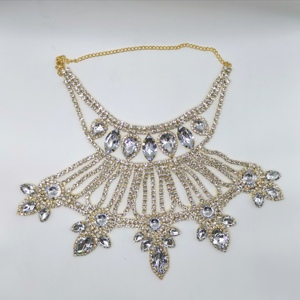 Fashion Exaggerated Rhinestone Necklace Personality Luxury Multi-layer Water Drop Necklace Shiny Earrings Necklace <strong>Jewelry</strong> <strong>Set</strong> - Product Image 5