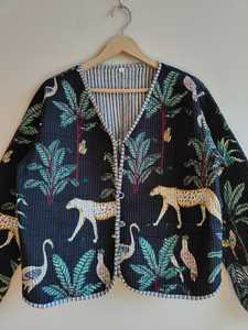 Chaqueta Acolchada de Algodón con Estampado de Selva Negra, Estilo Bohemio, Chaquetas Acolchadas Hechas a Mano, Ropa de Mujer, Nuevo Estilo, Abrigo para Fiesta - Product Image 2