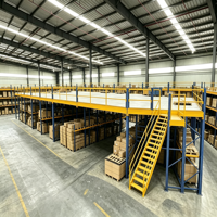 HONGXIN Étagère de mezzanine en acier robuste sans boulons, en acier laminé à froid, revêtement poudré, résistant à la corrosion, réglable et personnalisable