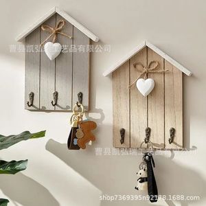 Creative home decor key storage rack, door <b>hooks</b>, no-drill <b>wooden</b> wall-mounted <b>coat</b> and key <b>hooks</b> - Product Image 1