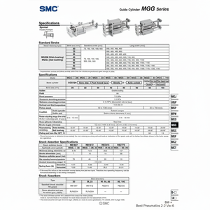 Cylindre de guidage MGGMB50-150 SMC Pneumatics - Product Image 1