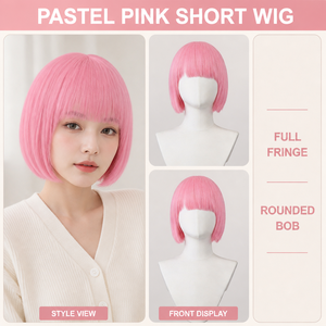 Perruque de cosplay Rem Ram <span class=keywords><strong>Re</strong></span> <span class=keywords><strong>Zero</strong></span> Anime, cheveux courts bleus et roses, double queue de cheval, ensemble complet pour femme, perruque de fête à thème dessin animé - Product Image 1