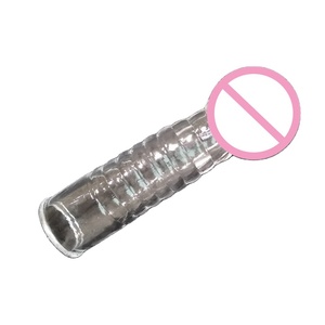 Beliebte Bestseller Sexspielzeug für Männer Wieder verwendbares Kondom Realistische Schraube TPE Penis Sleeve Extender Extension Big Penis Sleeve - Product Image 1