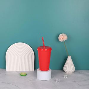 Gobelet en plastique PP de qualité alimentaire, coloré, écologique, avec paille, grande capacité 24oz, portable pour l'extérieur - Product Image 6