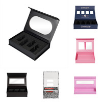 Caja Magnética de Lujo con Cierre Magnético y Ventana, Caja de Embalaje Rígida de Cartón Estilo Libro con Bandeja de EVA para Cosméticos y Cuidado de la Piel