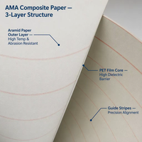 Papel Aislante Personalizado 6642 AMA, Compuesto de Aramida y PET, Clase F 155C, Flexible, para Aislamiento de Transformadores y Motores