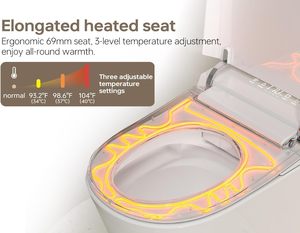 Toilette intelligente monobloc moderne avec technologie de chasse d'eau haute pression et bidet intelligent pour les projets de décoration de maisons neuves - Product Image 3