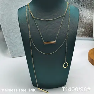 Xuping Jewelryの新しいステンレス鋼と14K素材、さまざまなデザインのパーソナライズされたイヤリングネックレスブレスレット