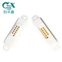 Kabel USB Pogo Pin Magnetik CZX Copper Male/Female dengan Pegas, 12V 2A, Casing Kuningan, Adaptor Daya Laptop untuk Komunikasi Data