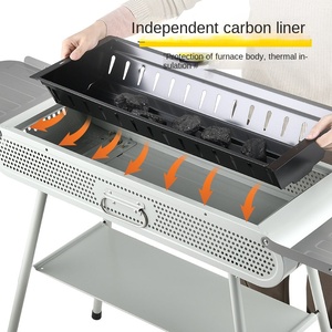 <span class=keywords><strong>Barbecue</strong></span> au <span class=keywords><strong>charbon</strong></span> <span class=keywords><strong>de</strong></span> <span class=keywords><strong>bois</strong></span> portable en métal pour l'extérieur, pliable, avec étagère en fonte, <span class=keywords><strong>valise</strong></span> pour un usage domestique - Product Image 3