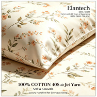 Parure de lit 100 % coton à motif imprimé, ensemble couette et drap en coton Air Jet, ensemble de literie en coton avec drap et housse de couette