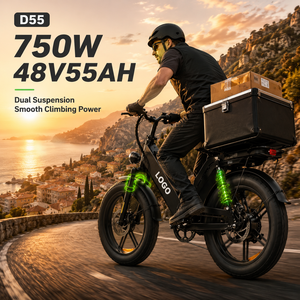 Bicicleta Eléctrica de Reparto D55, 48V55Ah, E-MTB, 750W, Neumático Grueso de 20 Pulgadas, 240 km de Autonomía, Bicicleta de Carga OEM de Fábrica - Product Image 1