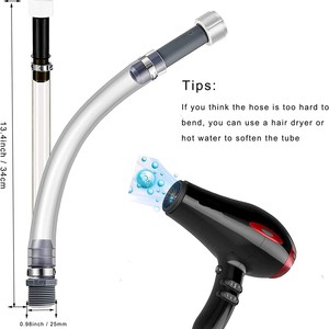 Tuyaux de remplissage de carburant pour course automobile, 071503, noirs transparents avec pince pour réservoirs de carburant, bidons de gaz, conteneurs utilitaires - Product Image 2