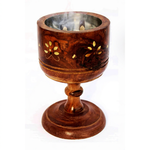 Quemador de Incienso Ecológico de Madera de Sándalo Indio Hecho a Mano, Soporte para Mubkhar, Tazón Decorativo para Aromaterapia de 4 Pulgadas, Fragancias para el Hogar - Product Image 1