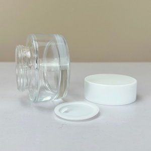 Best Quality Thick Bottom Cosmetic Jar 30ml 50ml Glass Jar 30g 50g Skin Care Cream Glass Jars with White Lids - Product Image 4