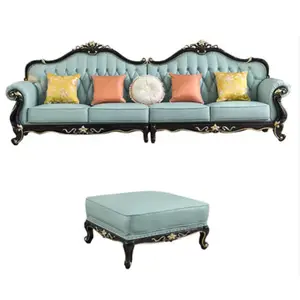 OE-FASHION Conjunto de sofás clássicos europeus para sala de estar - Mobiliário de sofá em tecido luxuoso escolhido por Dubai
