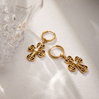 Boucles d'oreilles créoles en acier inoxydable Wanxing, style européen et américain, rétro, mode ancienne, inaltérable, tendance transfrontalière pour femmes