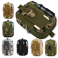 Pochette de ceinture tactique multifonctionnelle vintage avec fermeture éclair, étanche, pour téléphone portable, gadget EDC, sac de taille utilitaire fin pour téléphone portable