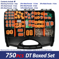 JRready ST6315 12V DIN Deutsch Steckverbinder-Set mit Kupferlegierungs-Kontakten, vernickeltem Messinggehäuse, 604-teilig, inklusive DT-Entfernungswerkzeug