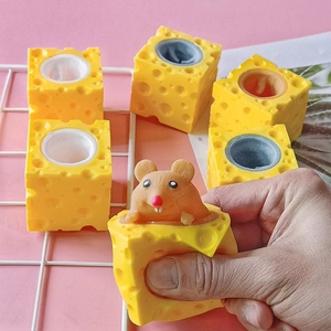 Wholesale Funny TPR Animal Pop Stress Relief Cheese Mouse Cup Soft Cute Squeeze Toy - Product Image 4