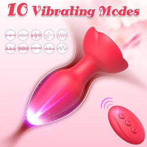 Rose Backyard Waterproof Eco-Friendly <b>Vibration</b> Anal Plug Rod <b>Male</b> and Female Utensils Wireless Remote Control Adult Sex Toy - Product Image 3