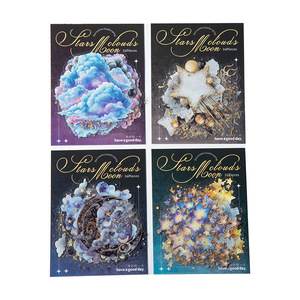 16 autocollants par paquet, série nuages, <span class=keywords><strong>étoiles</strong></span> et lune, autocollants décoratifs sur le thème des paysages, autocollants <span class=keywords><strong>étoiles</strong></span> - Product Image 5