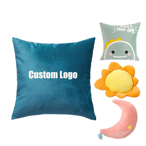 Housse de coussin personnalisée 45x45CM, douce, imperméable, 100% polyester, motif floral moderne, peluche, logo imprimé numériquement, pour la maison et l'hôtel - Product Image 3