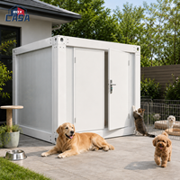 Maison pour animaux de compagnie en conteneur préfabriqué durable, imperméable et isolée, chenil pour chien en métal, design moderne, maison pour chat en conteneur