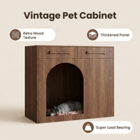 Table de chevet et table d'appoint de canapé multifonctionnelle en bois de luxe moderne avec niche pour chat intégrée – Table de bout de canapé pour salon