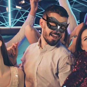 DAMAI Black Sequins Couple Venetian Masks Halloween Costume Mask for Women Men Party Decorations Mardi Gras Masquerade Masks - Product Image 5