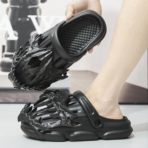 Men's Summer New Style One-step Leather Roman Casual Hollow-out Microfiber Upper Breathable Slip-On Slides <b>Beach</b> <b>Shoes</b> - Product Image 4