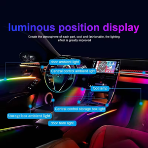 Phổ 18 1 giao hưởng đầy đủ màu sắc <span class=keywords><strong>LED</strong></span> môi trường xung quanh dải ánh sáng cho xe nội thất New Acrylic hướng dẫn trang trí bầu không khí đèn - Product Image 5