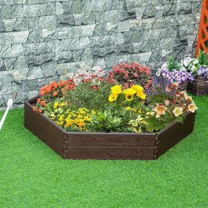 Maceta de jardín de fácil montaje con acabado de madera de plástico apilable elevado para el hogar moderno - Product Image 6