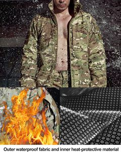 Bán Buôn Người Đàn Ông Của Tuyết Trượt Tuyết Áo Khoác <span class=keywords><strong>Camo</strong></span> Chiến Thuật Áo Khoác Ấm Áp Không Thấm Nước Trùm đầu Áo Khoác Windproof Mùa Đông Parka Ngụy Trang Đồng Phục - Product Image 3