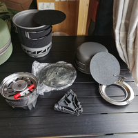 SOLO WILD NOUVEAU 1L Cuisinière À Gaz En Plein Air Cuisinière Collecteur Four Réacteur Coupe-Vent En Plein Air Camping Poêle À Feu Camping Ustensiles De Cuisine