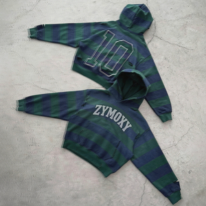Sweat-shirts à capuche de haute qualité, coupe courte et ample, imprimés à rayures, pour hommes, avec logo brodé personnalisé, en tissu épais, pour fabricants de vêtements - Product Image 1
