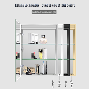 Armoire <span class=keywords><strong>de</strong></span> salle <span class=keywords><strong>de</strong></span> bain LED minimaliste moderne avec 3 portes et commande tactile pour coiffeuse, hôtel, salle <span class=keywords><strong>de</strong></span> maquillage, chambre à coucher - Vente en gros - Product Image 4