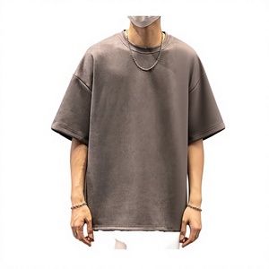 Wholesale Acid Washed Vintage Heavy Plus Size <b>T</b>-<b>Shirt</b> Custom Logo 100% Cotton Unisex Men's Oversized with <b>Long</b> <b>Length</b> - Product Image 3