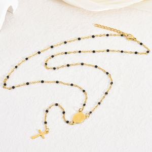 Collar con Colgante de Doble Cara con Cruz de Acero Inoxidable Galvanizado y Relleno de Aceite al Vacío, Tótem Religioso - Product Image 5