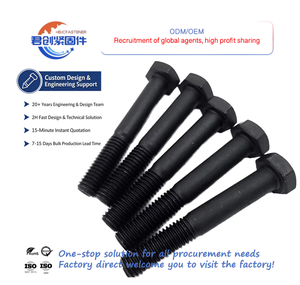 Campione gratuito prezzo più basso produttore di elementi di fissaggio <span class=keywords><strong>Handan</strong></span> bulloni ad alta resistenza nero bullone esagonale 10.9/12.9 grado DIN 933 Din931 - Product Image 1